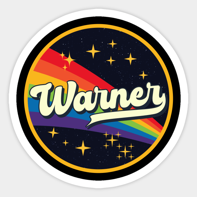 Warner // Rainbow In Space Vintage Style Sticker by LMW Art